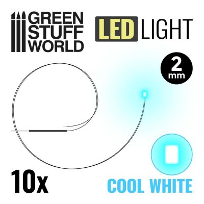 LED LIGHTS 2mm - COOL WHITE ( 10 PCS ) - GREEN STUFF 1479